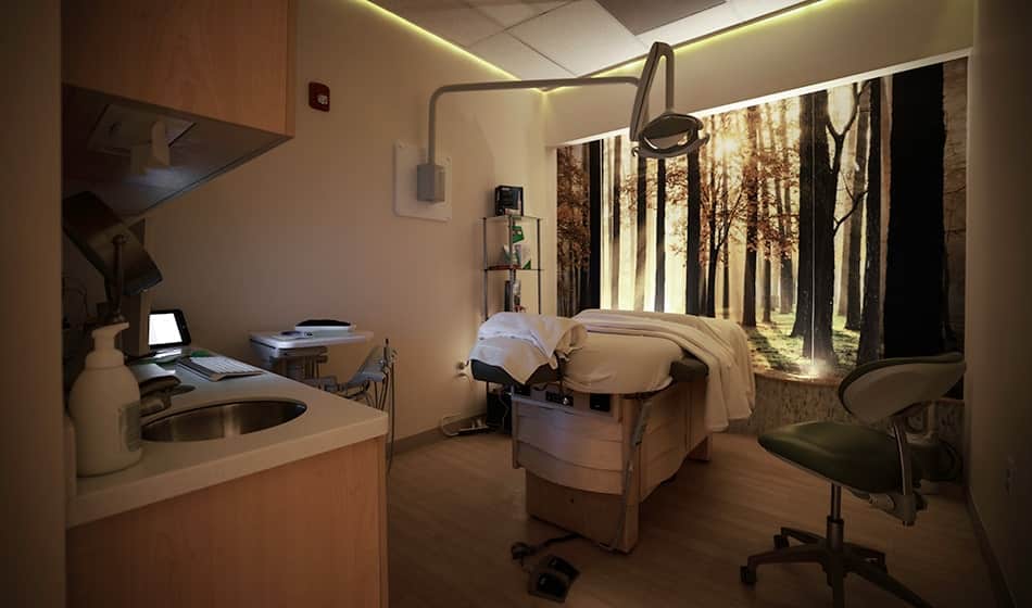 comfortable spa inside a dental office